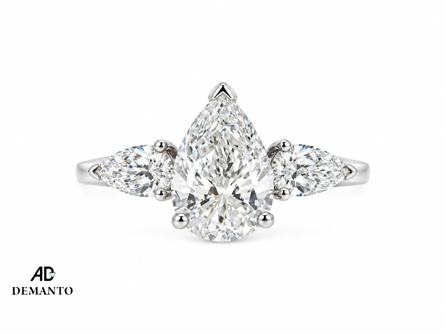 Pear Diamond Trilogy Ring