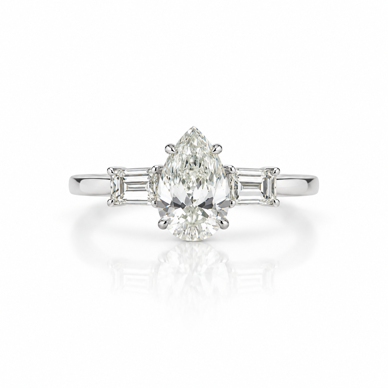 Pear Baguette Trilogy Ring