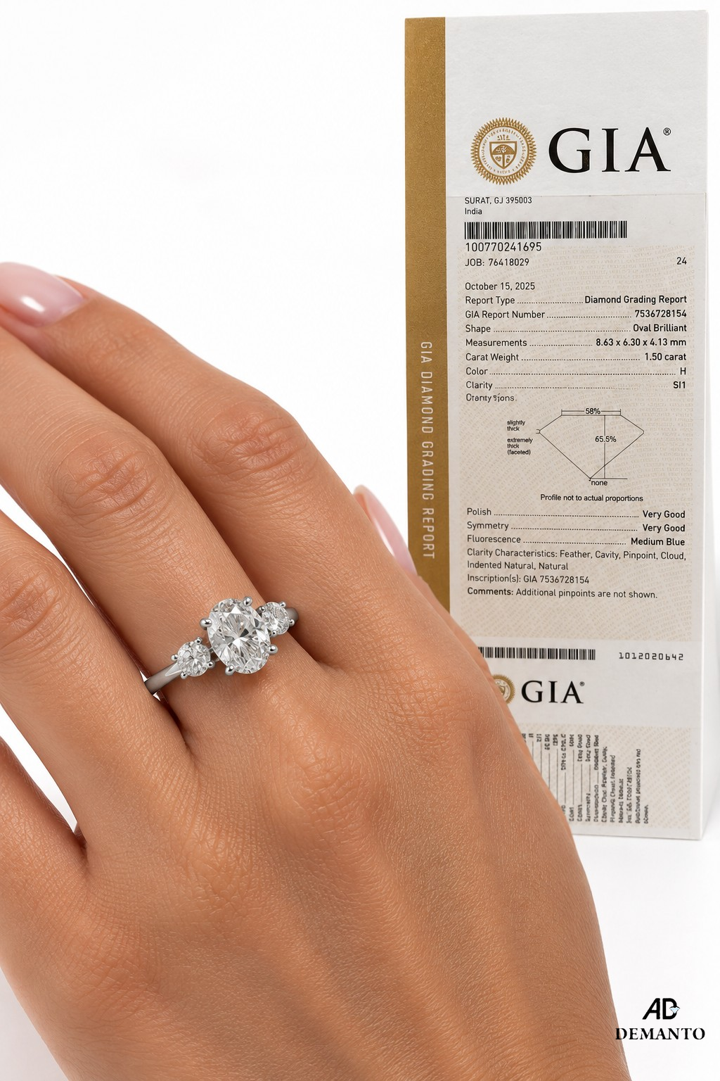 Ovale Diamond Trilogy Ring